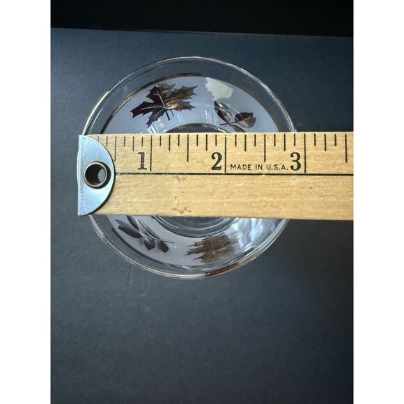 Vintage Libbey Golden Foliage Frosted Pedestal Glasses Set (3) Cocktail Water - Picture 4 of 7